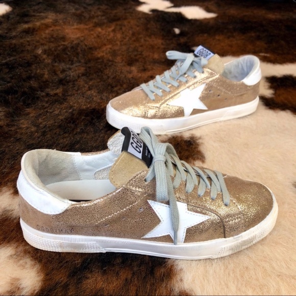Golden Goose Shoes - Golden Goose May Metallic Cracked Gold 37 6.5